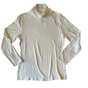 Josephine Chaus Ultra White Turtleneck Top Sz M